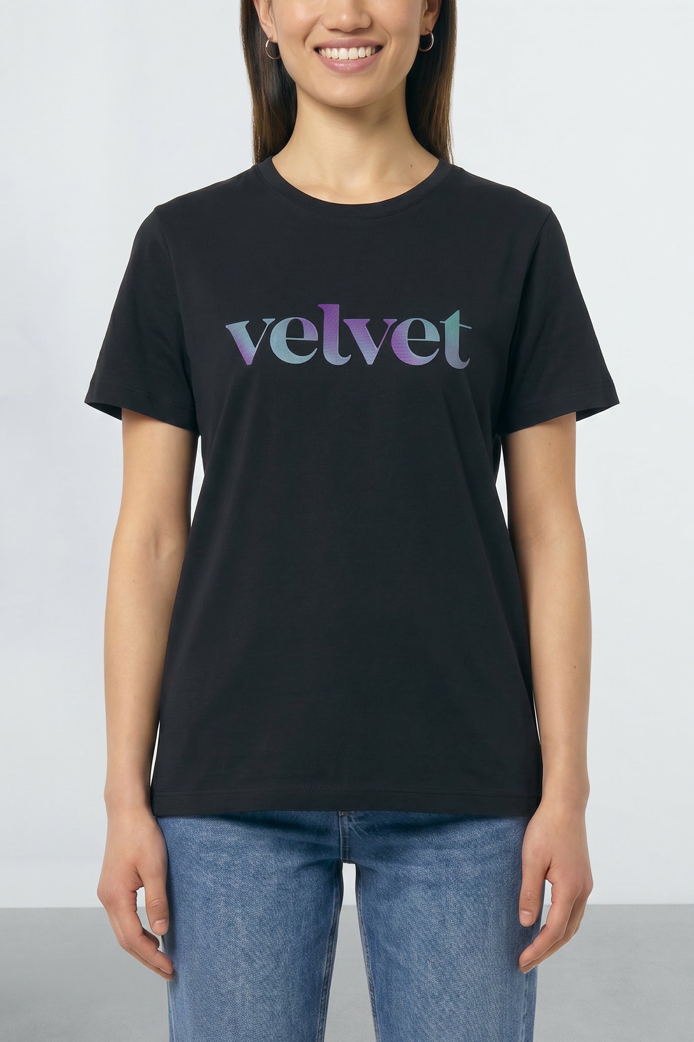 Women’s Logo Tee in Purple & Teal